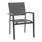 Stapelstoel Arezzo aluminium textileen, Ophalen of Verzenden, Nieuw, Grijs, Vijf, Zes of meer stoelen