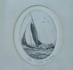 Anna Doedijns originele ets Tjalk - scheepvaart vrachtschip, Antiek en Kunst, Kunst | Etsen en Gravures, Verzenden