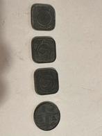 4 muntjes 1941-1944  2,5 cent en stuivers, Postzegels en Munten, Munten | Nederland, Ophalen of Verzenden, Koningin Wilhelmina
