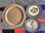 3 Kleine tinnen bordjes, Antiek en Kunst, Ophalen of Verzenden