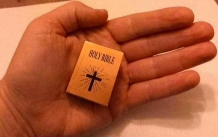 Poppenhuis Mini Bijbel met Goudkleurige kaft., Verzamelen, Poppenhuizen en Toebehoren, Nieuw, Poppenhuis, Ophalen of Verzenden