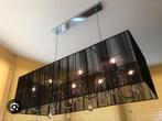 Zilver / zwart draadjes hanglamp met kristallen, Huis en Inrichting, Lampen | Hanglampen, Gebruikt, 50 tot 75 cm, Ophalen of Verzenden