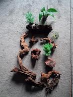 Aquarium hout stenen kunstplanten, Dieren en Toebehoren, Vissen | Aquaria en Toebehoren, Ophalen, Plant(en), Steen of Hout