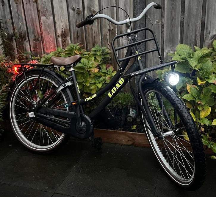 Load cargo transportfiets zwart 26inch, Fietsen en Brommers, Fietsen | Dames | Omafietsen, Zo goed als nieuw, Versnellingen, Ophalen