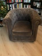 Vintage fauteuil, Chesterfield, Gebruikt, Stof, Ophalen