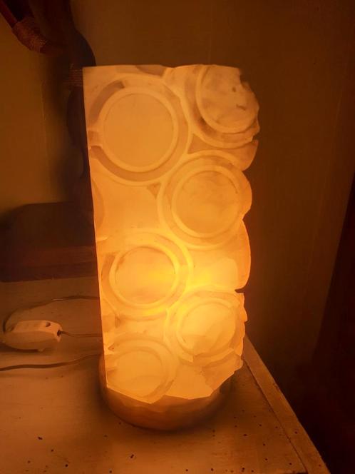 Retro, vintage design albast lamp, Huis en Inrichting, Lampen | Tafellampen, Gebruikt, Minder dan 50 cm, Ophalen of Verzenden
