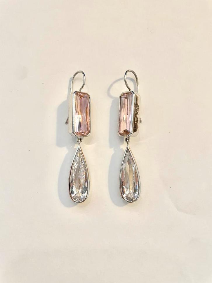 Otazu oorbellen roze & transparant kristal – Nieuw, Sieraden, Tassen en Uiterlijk, Oorbellen, Zo goed als nieuw, Overige materialen