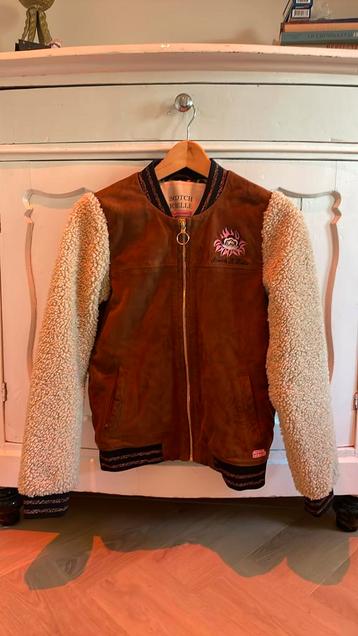 Leren Scotch&Soda meisjesjas beschikbaar voor biedingen
