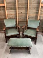 Antieke Zitstoelen met Voetenbankje, Antiek en Kunst, Antiek | Meubels | Stoelen en Banken, Ophalen