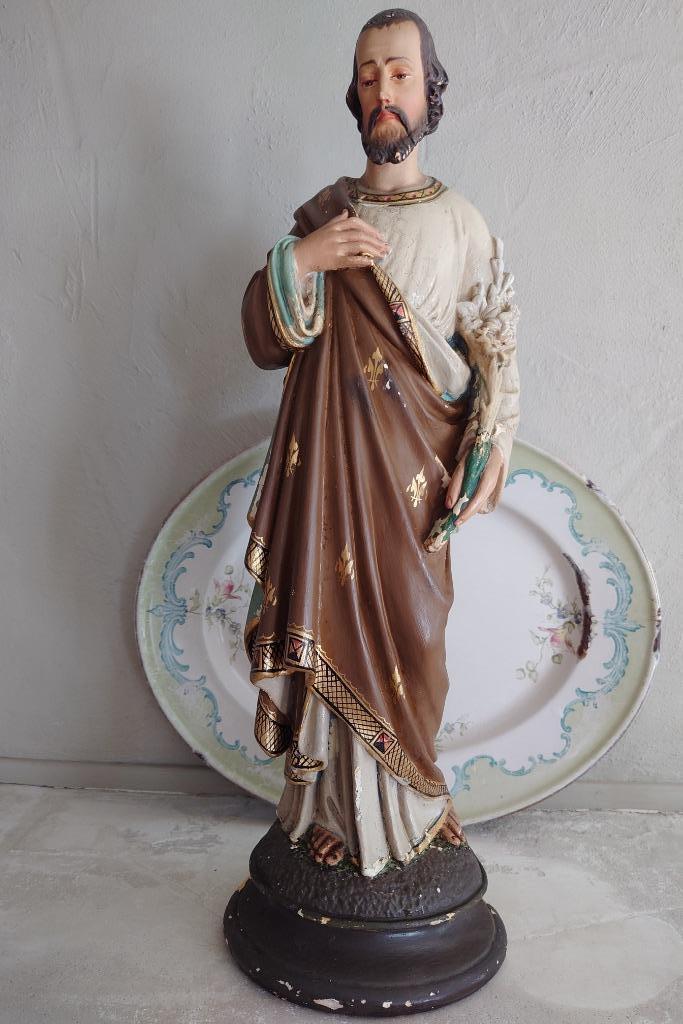 Groot religieus beeld van Jozef  51 cm, Antiek en Kunst, Antiek | Religie, Ophalen