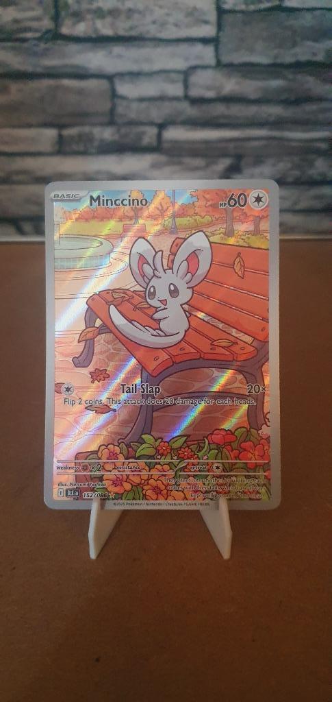 Pokémon Black Bolt Minccino Illustration Rare #152/#086, Hobby en Vrije tijd, Verzamelkaartspellen | Pokémon, Nieuw, Losse kaart