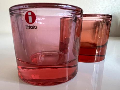 2 Iittala KIVI Marimekko Waxinelichthouder~Red Garnet~Pink, Huis en Inrichting, Woonaccessoires | Kandelaars en Kaarsen, Zo goed als nieuw