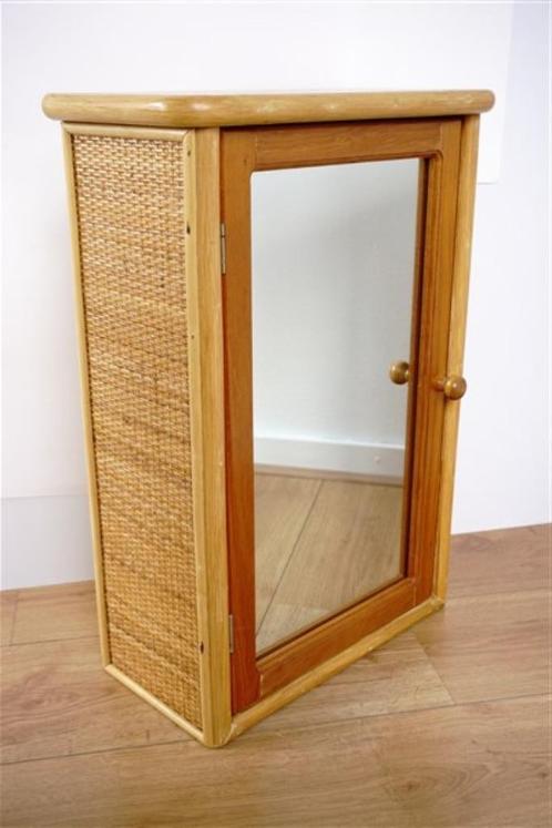 Vintage bamboe/rotan wand kastje, Huis en Inrichting, Woonaccessoires | Overige, Gebruikt, Ophalen of Verzenden