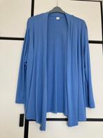 Vest blauw viscose tricot openvallend maat 50, Gedragen, Blauw, Ophalen of Verzenden, Maat 46/48 (XL) of groter