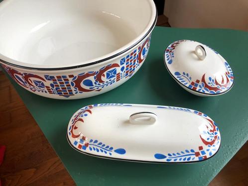 Antiek wastafel kom, zeepbak - lampetset zonder kan, Antiek en Kunst, Curiosa en Brocante, Ophalen