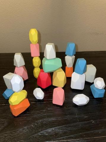 Stapelstenen, hout, stapelblokken, open einde spel 26stuks beschikbaar voor biedingen