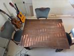 Fraaie eiken tafel en stoelen, Huis en Inrichting, Stoelen, Ophalen, Gebruikt, Bruin, Vier