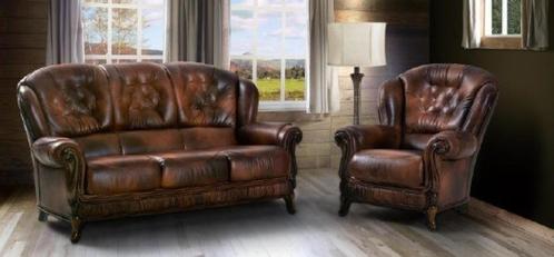 Italiaans 100% leder modellen in Gouda bij Whoppa Home, Huis en Inrichting, Banken | Voetenbanken en Poefen, Nieuw, 125 cm of meer