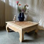 Opium salontafel - massief teak - 80 x 80 cm - TTM Wonen, Huis en Inrichting, Tafels | Salontafels, 50 tot 100 cm, Www.ttmwonen.nl