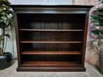Klassieke donkere lage boekenkast, sidetable, wandconsole, Ophalen, Zo goed als nieuw, 25 tot 50 cm