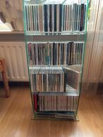 Glazen cd-toren, Huis en Inrichting, Woonaccessoires | Cd- en Dvd-rekken, Ophalen, Zo goed als nieuw, Glas, Cd's