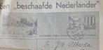 Albarda krantenknipsel uit 1939 J.W. Mussert, Verzamelen, Ophalen of Verzenden, 1920 tot 1940, Tijdschrift