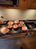 8 Delige koperen pannenset mooi uitgebreid., Huis en Inrichting, Keuken | Potten en Pannen, Ophalen of Verzenden, Gebruikt, Overige materialen