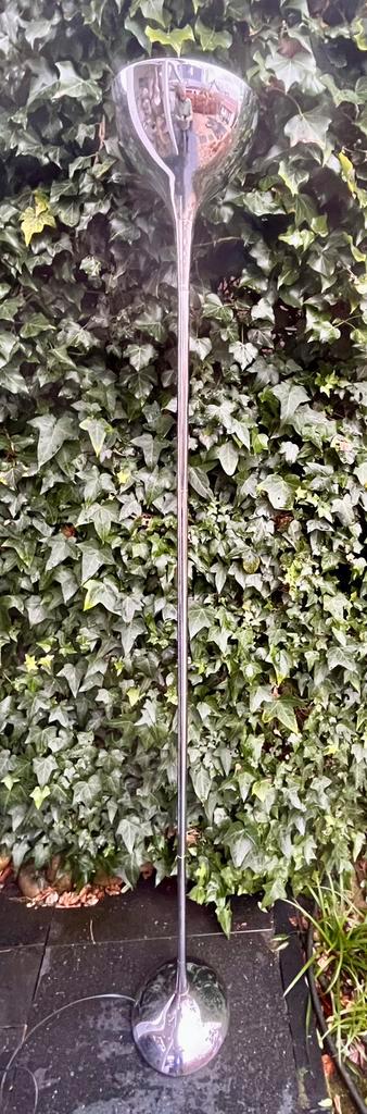 Retro vloerlamp uplight chroom E27, Huis en Inrichting, Lampen | Vloerlampen, Gebruikt, 150 tot 200 cm, Metaal, Ophalen