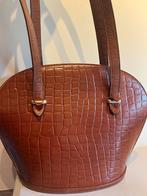 Denaline Cognac Leder krokkodillenleer Handtas Model Charme., Sieraden, Tassen en Uiterlijk, Tassen | Damestassen, Ophalen of Verzenden