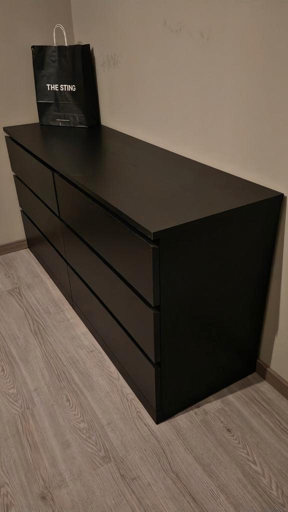 Ikea malm ladekast 6 lades. Zwartbruin, Huis en Inrichting, Kasten | Ladekasten, Zo goed als nieuw, Minder dan 100 cm, 50 tot 100 cm