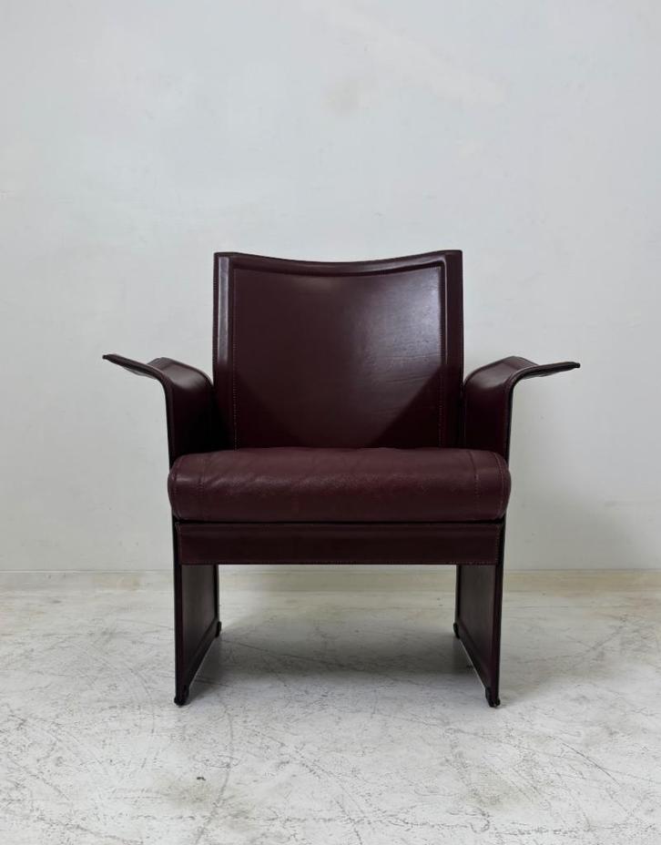 Matteo Grassi Bordeaux Stoel, Huis en Inrichting, Stoelen, Zo goed als nieuw, Eén, Leer, Rood, Ophalen