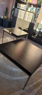 Salontafel + bijzettafel IKEA  zwartbruin, Huis en Inrichting, Tafels | Salontafels, Ophalen, Gebruikt, 50 tot 100 cm, 50 tot 100 cm