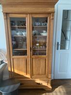 Wegens overcompleet mooie eiken vitrinekast, Ophalen, Gebruikt, 100 tot 150 cm, Eikenhout