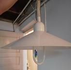 Vintage Witte Hanglamp, Ophalen of Verzenden, Gebruikt, Metaal, Minder dan 50 cm