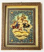 Antiek Oosters schilderij met jachttafereel., Ophalen of Verzenden