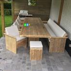 Steigerhout Tuinset  Tuinset 6 stoelen Tuintafel met stoelen, Bank, Steigerhout, Nieuw, Ophalen of Verzenden