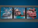 3-luik Disney Cars canvas doeken finn, takel en bliksem, Gebruikt, Wanddecoratie, Ophalen