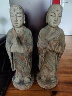 Set 19e Eeuw Chinese Houten Monniken beelden, Antiek en Kunst, Ophalen of Verzenden