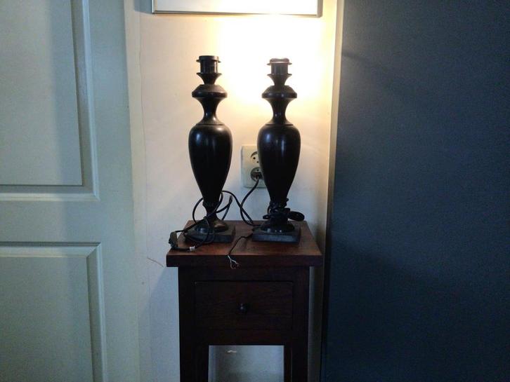 Set van 2 vintage tafellampen, Huis en Inrichting, Lampen | Vloerlampen, Gebruikt, Minder dan 100 cm, Metaal, Ophalen of Verzenden