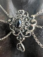 Echt zilveren antieke collier met granaat, Antiek en Kunst, Antiek | Goud en Zilver, Ophalen of Verzenden, Zilver