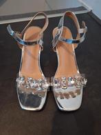 Zilveren Sandalen met Strass - Maat 40, Kleding | Dames, Schoenen, Zwart, Sandalen of Muiltjes, Ophalen of Verzenden, Onbekend