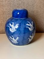 Blauw-witte Chinese gemberpot met deksel, Ophalen of Verzenden