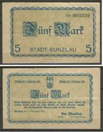 Bunzlau 5 Mark 1918 Notgeld Noodgeld 1 Biljet c-3 jdu  Voor, Postzegels en Munten, Bankbiljetten | Europa | Niet-Eurobiljetten