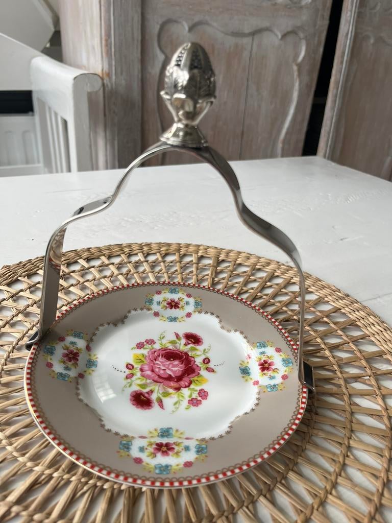 Mooie vintage verzilverde bordenklem, Ophalen of Verzenden, Zilver