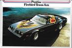 Pontiac Firebird Trans am folder leaflet (Po04), Ophalen of Verzenden, Zo goed als nieuw, Overige merken