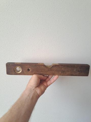 Vintage houten waterpas 40x5.5x2.5cm beschikbaar voor biedingen
