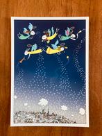 Vintage Kerstkaart - Engelen boven de stad, Ophalen of Verzenden, Nieuw