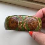 Boho hippie vintage droogbloemen in hars botanisch armband, Groen, Gebruikt, Ophalen of Verzenden