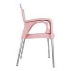 Kunststof stapelstoel met armleuning kleur roze, Nieuw, Kunststof, Ophalen of Verzenden, Overige kleuren