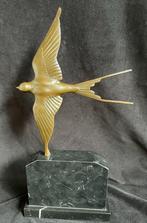 Bronzen  art deco zwaluw. 49 cm!! H.Rischmann zuiver brons, Antiek en Kunst, Kunst | Beelden en Houtsnijwerken, Ophalen of Verzenden